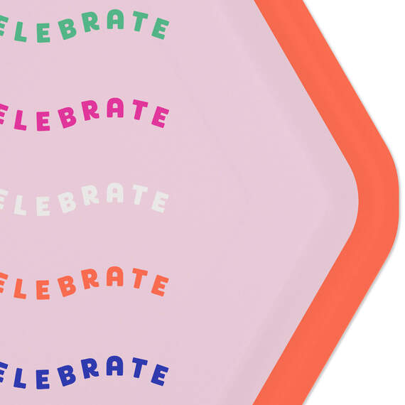 "Let's Celebrate" Hexagonal Dessert Plates, Set of 8, , large image number 4