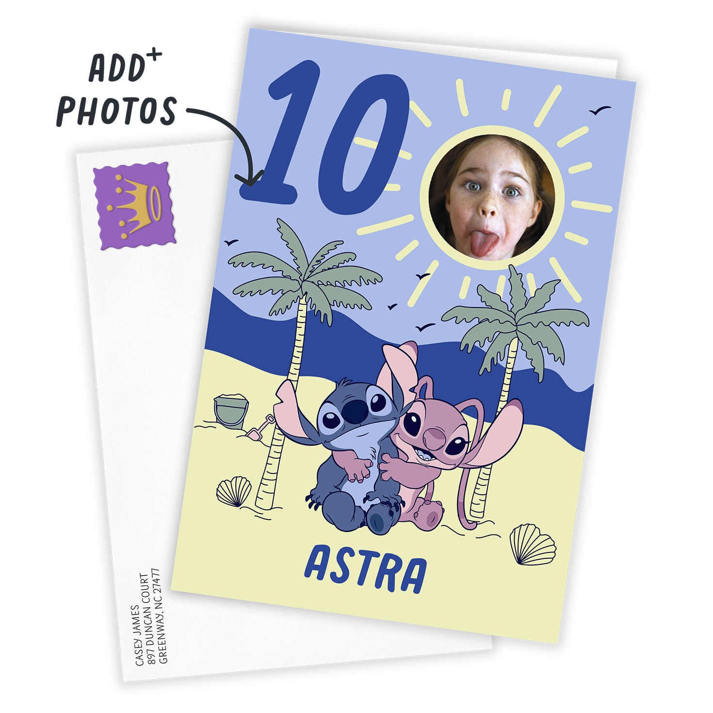 Disney Lilo & Stitch With Angel Custom Birthday Card for only USD 4.99 | Hallmark