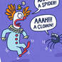Scary Clown and Spider Funny Halloween Card, , large image number 4