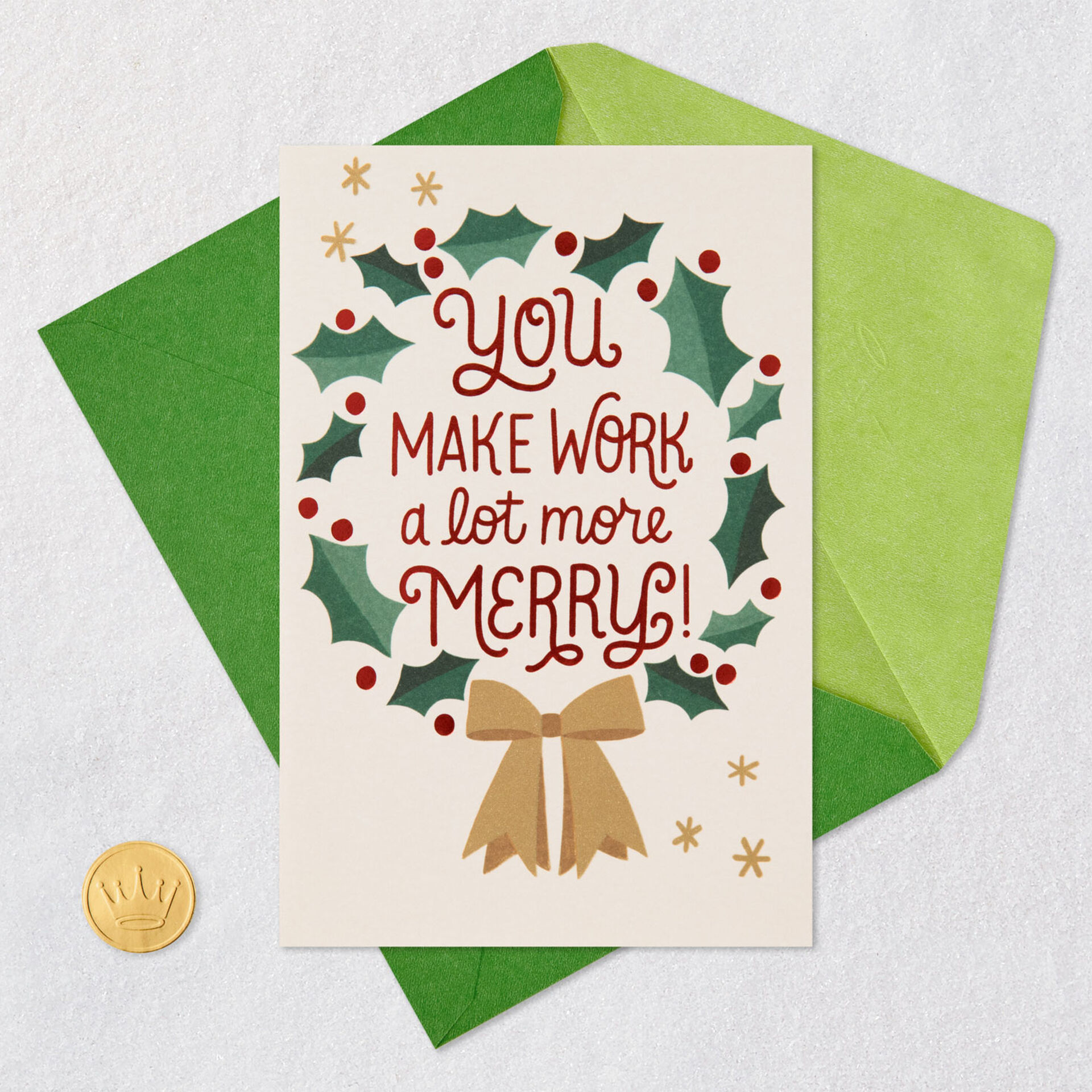 You Make Work A Lot More Merry Christmas Card For Coworker Greeting you-make-work-a-lot-more-merry-christmas-card-for-coworker-greeting