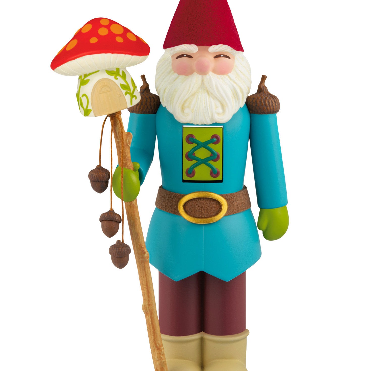 Gnome With Mushroom Nutcracker Keepsake Ornament closeup view image number 5
