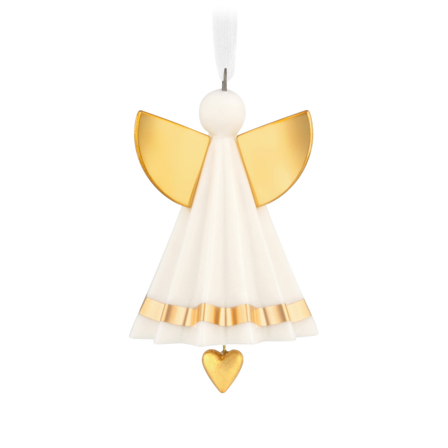 Small White and Gold Angel Keepsake Ornament Back image number 6