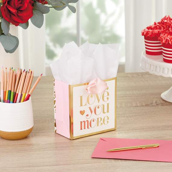 Love You More Small Square Gift Bag, 5.5", , large image number 2