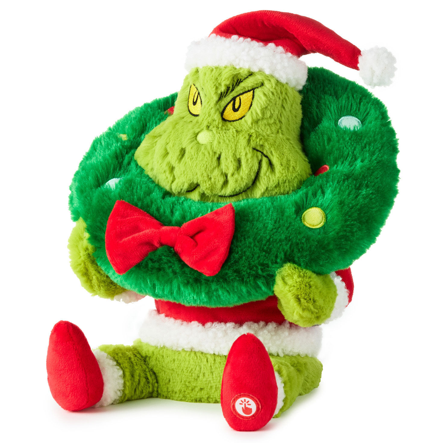 Plush Grinch Sitting in Christmas Wreath side image number 5