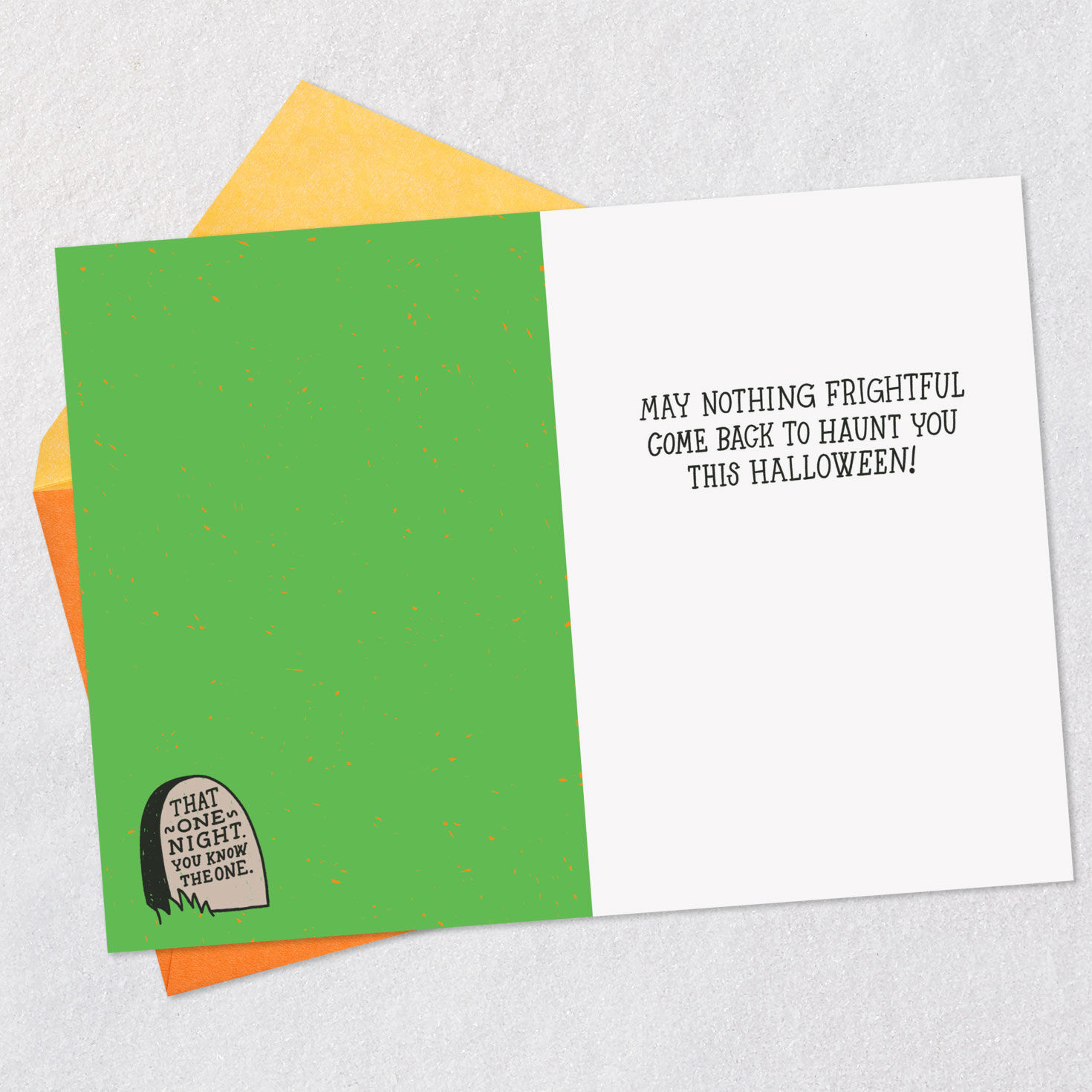 Graveyard Humor Funny Halloween Card Open card with envelope image number 3