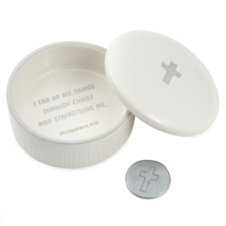 I Can Do All Things Lidded Trinket Dish With Metal Token, , large image number 3