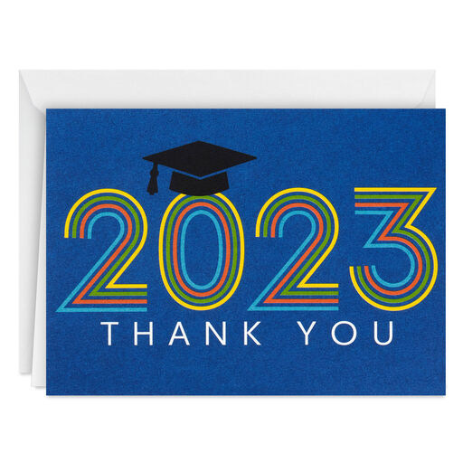 2023 Striped Lettering Blank Graduation Thank-You Notes, Pack of 40, 