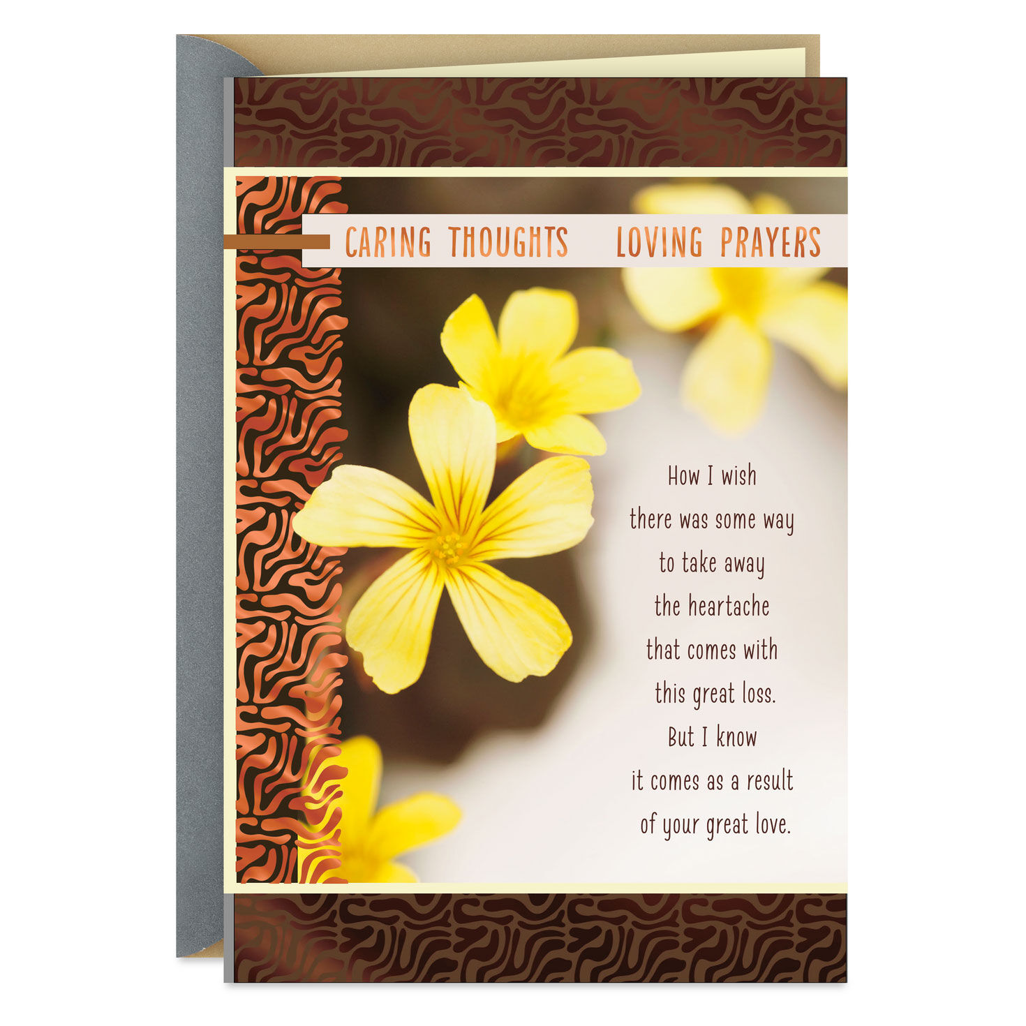 Caring Thoughts and Loving Prayers Religious Sympathy Card, , large image number 1