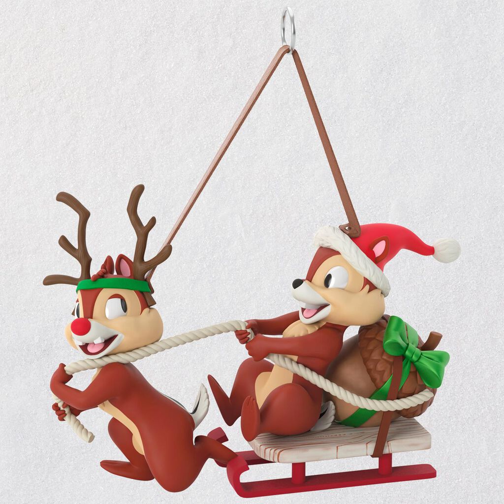 disney chip and dale dashing through the snow ornament keepsake
