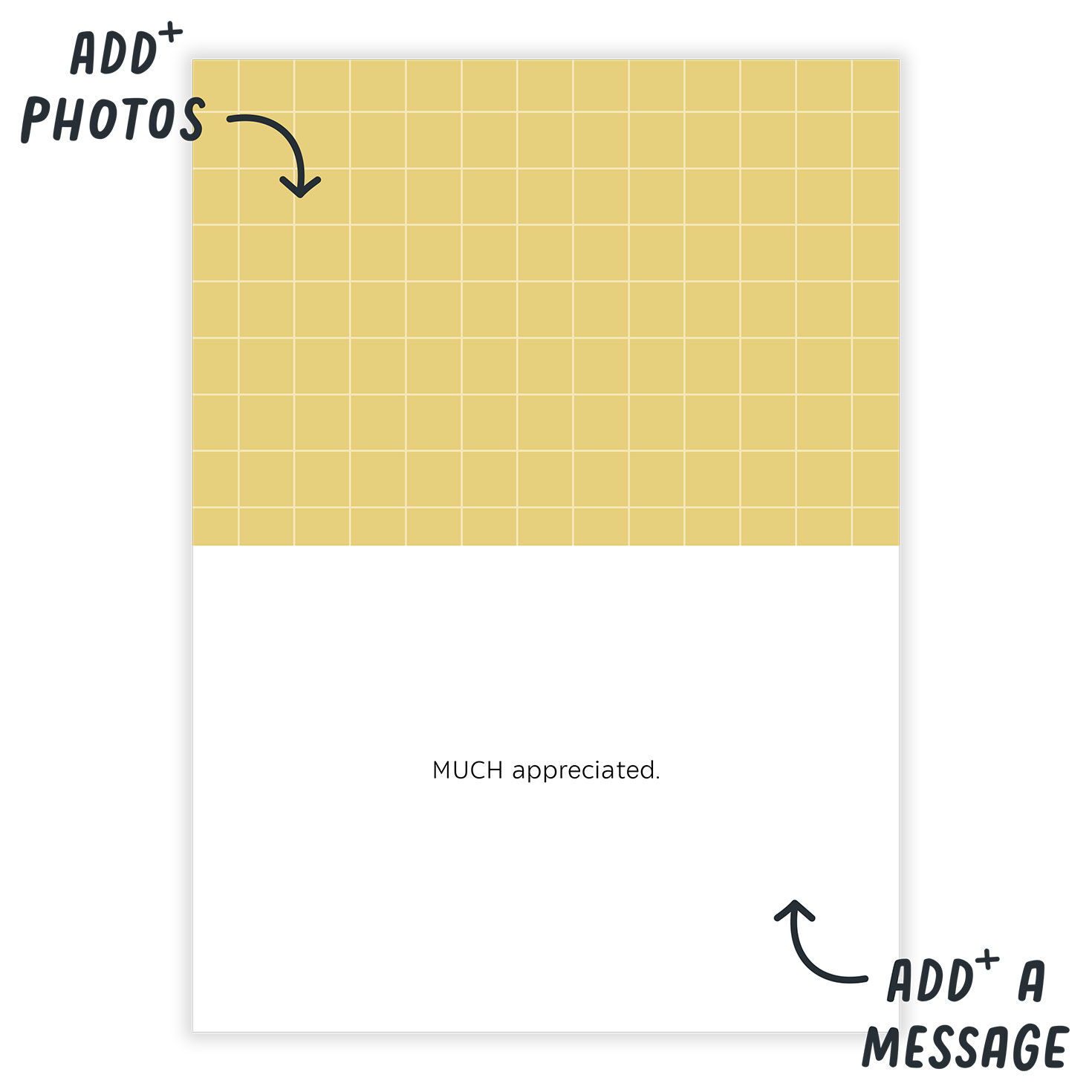 Many Thanks Black Gold Personalized Card Open Card indicating personalization image number 3