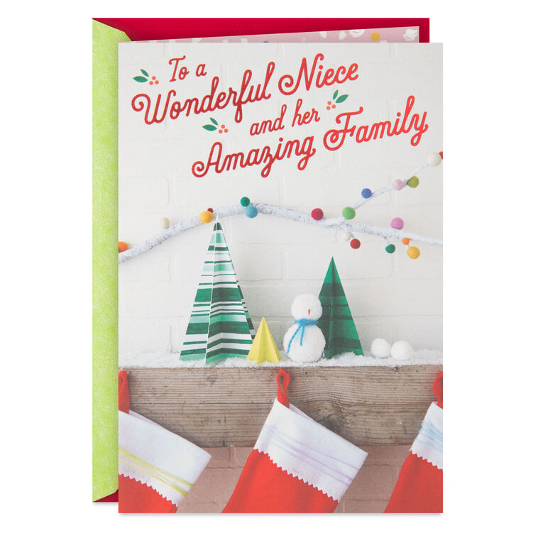 So Happy We're Family Christmas Card for Niece and Family