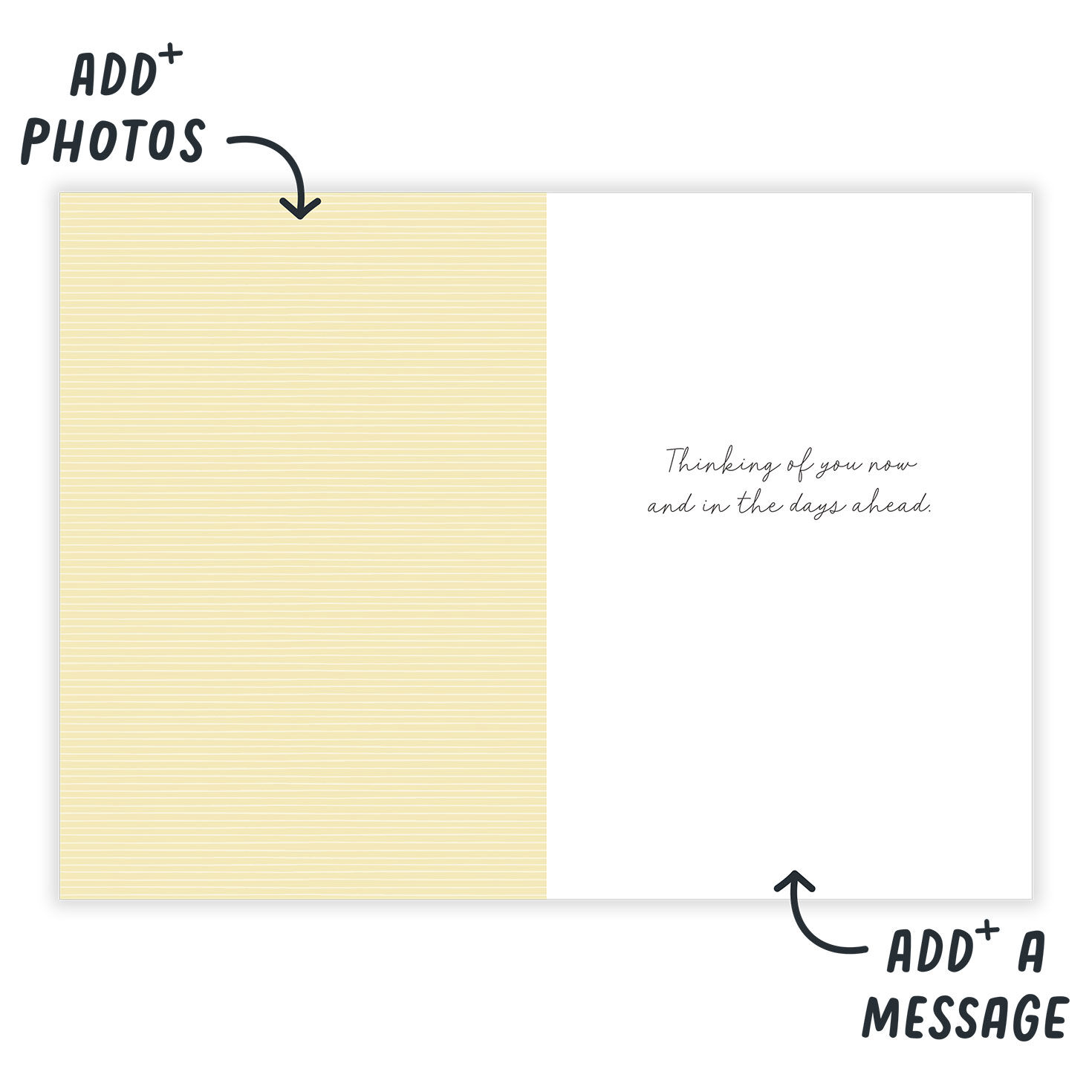 Abstract Wheat and Sun Personalized Sympathy Card Open Card indicating personalization image number 3