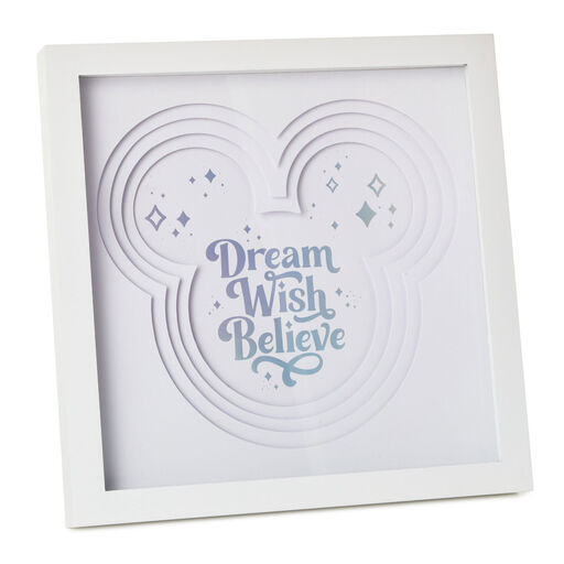 Disney 100 Years of Wonder Dream Wish Believe Framed Art, 10.5x10.5, 
