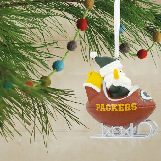 NFL Green Bay Packers Santa Football Sled Hallmark Ornament, 
