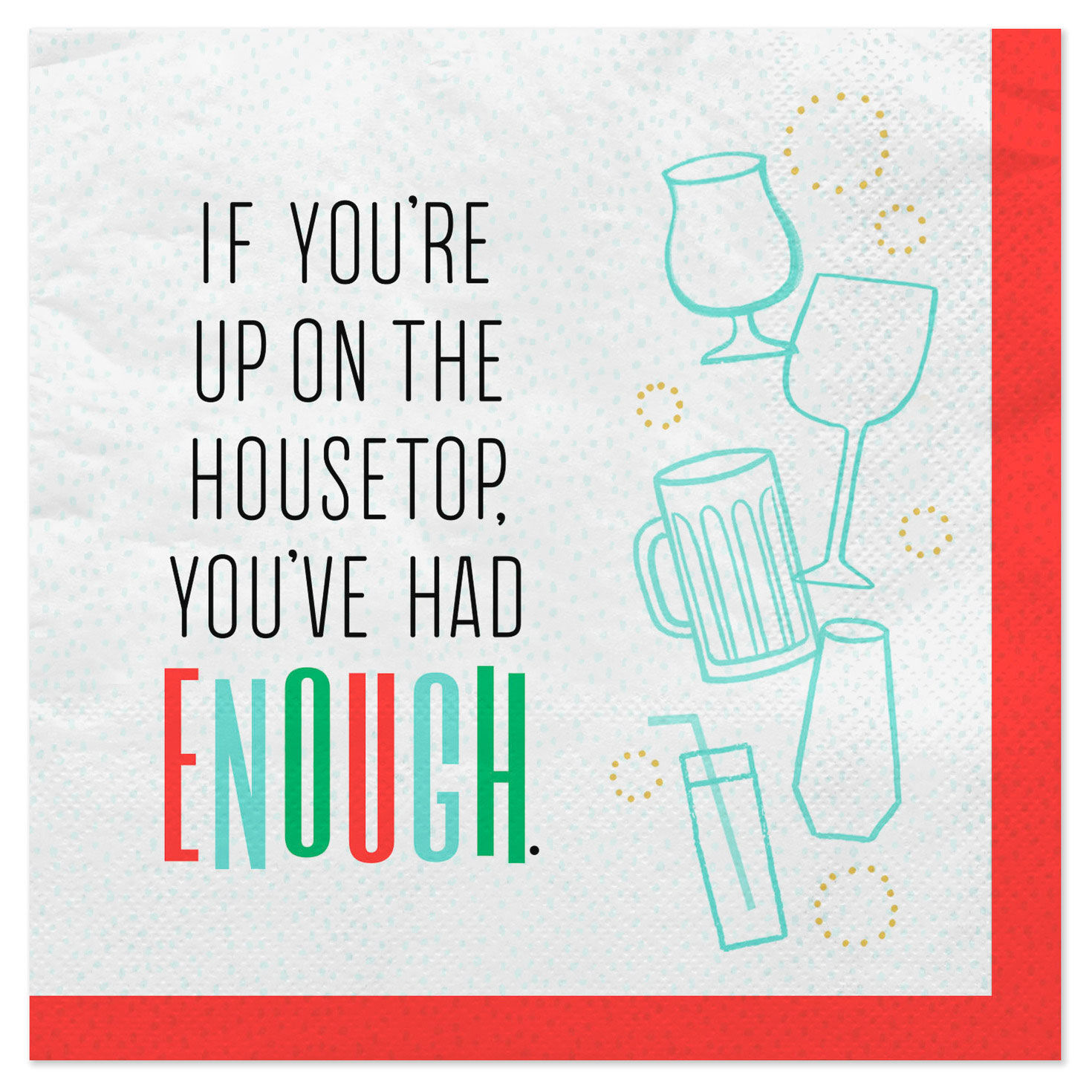 "Up on the Housetop" Holiday Cocktail Napkins, Pack of 20