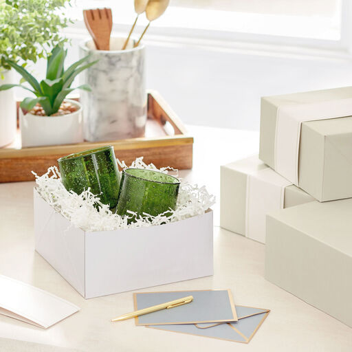 8" Oyster Gray 3-Pack Gift Boxes With Bands, 