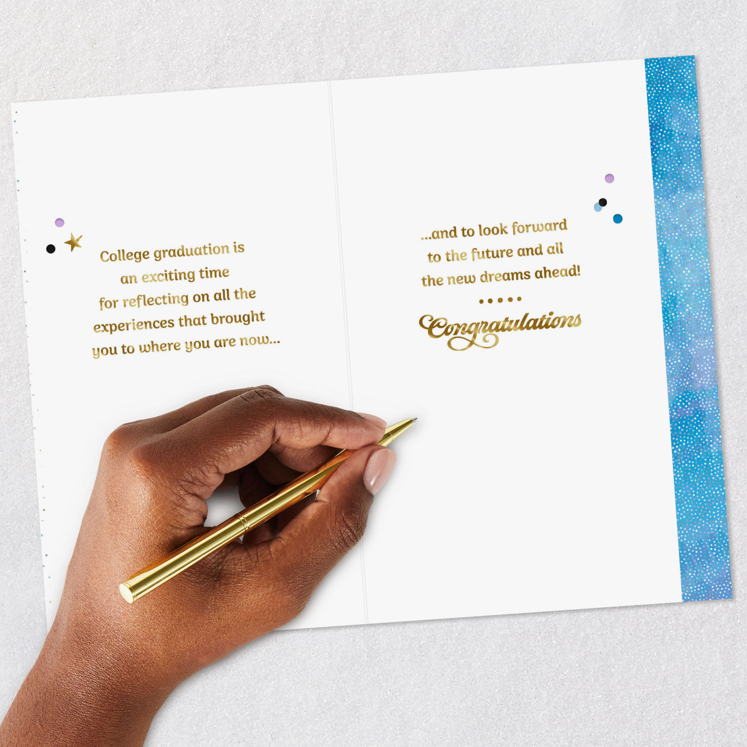 Mortarboard and Confetti College Graduation Card Signing card image number 7