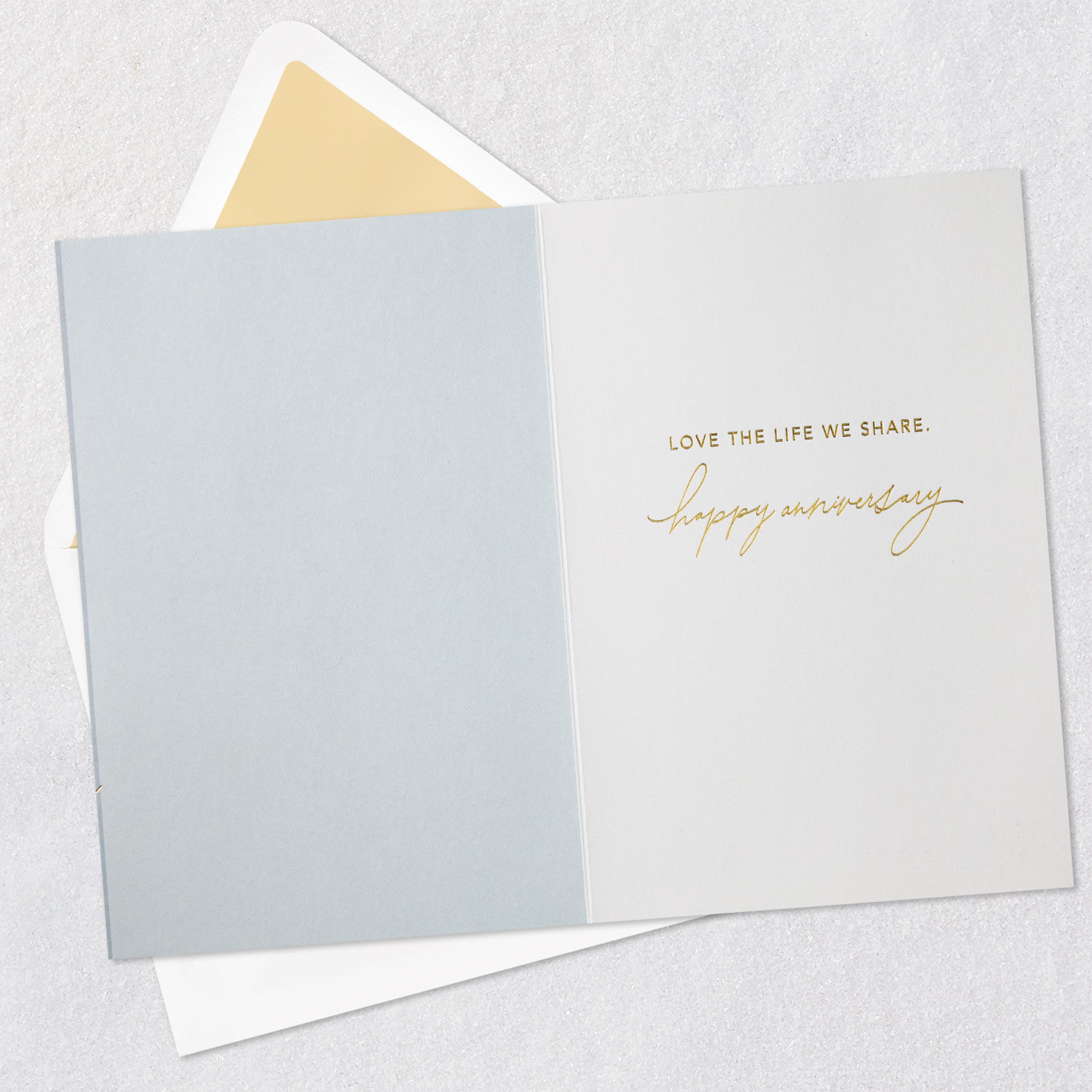 Iridescent Hearts Anniversary Card Open card with envelope image number 3