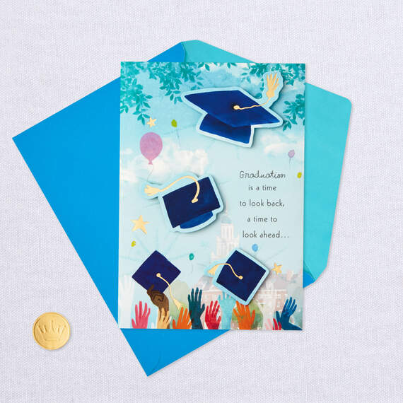Celebrate Mortarboards and Balloons Pop Up Graduation Card, , large image number 6