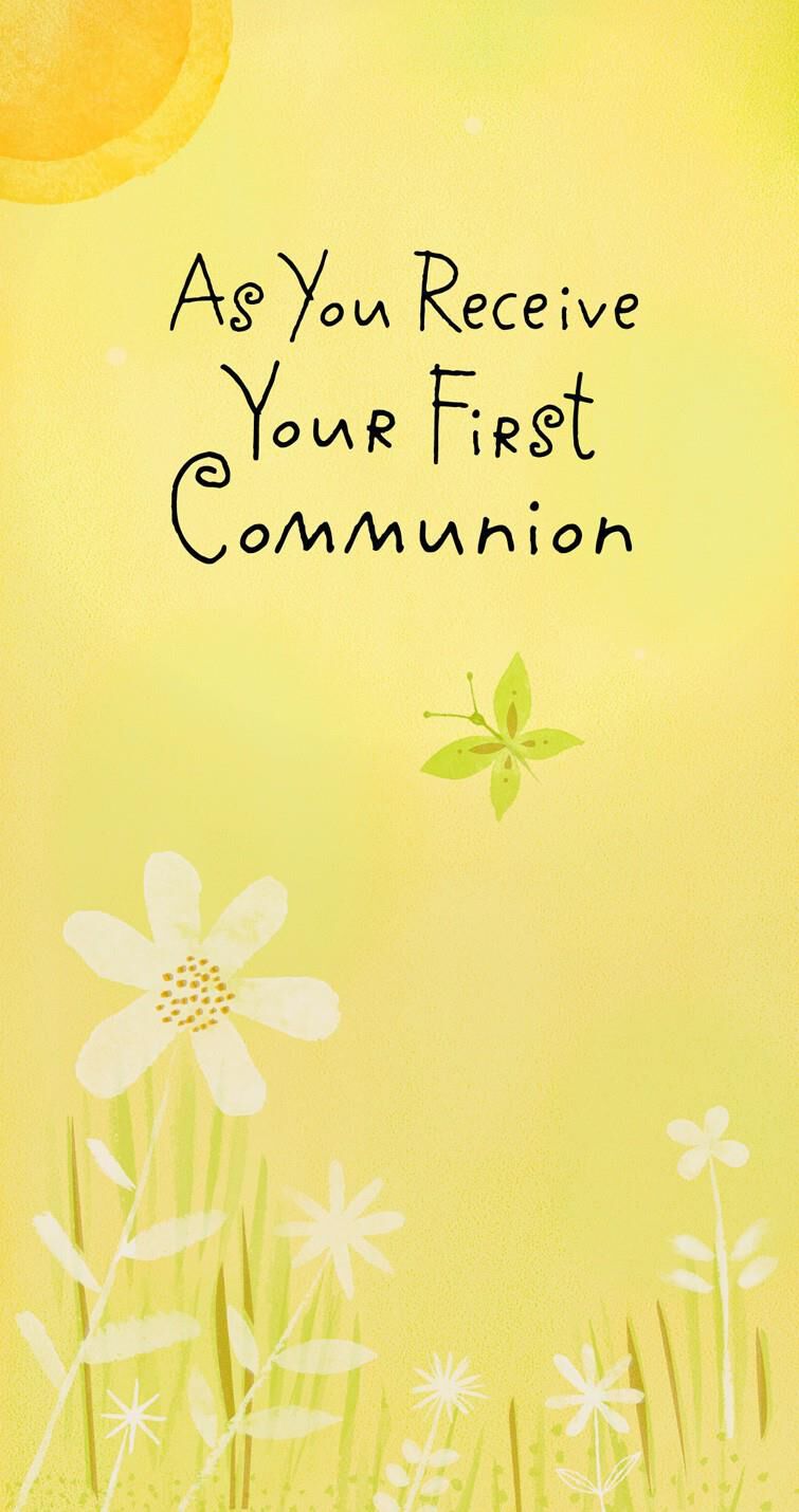 Butterfly and Flowers First Communion Money Holder Card