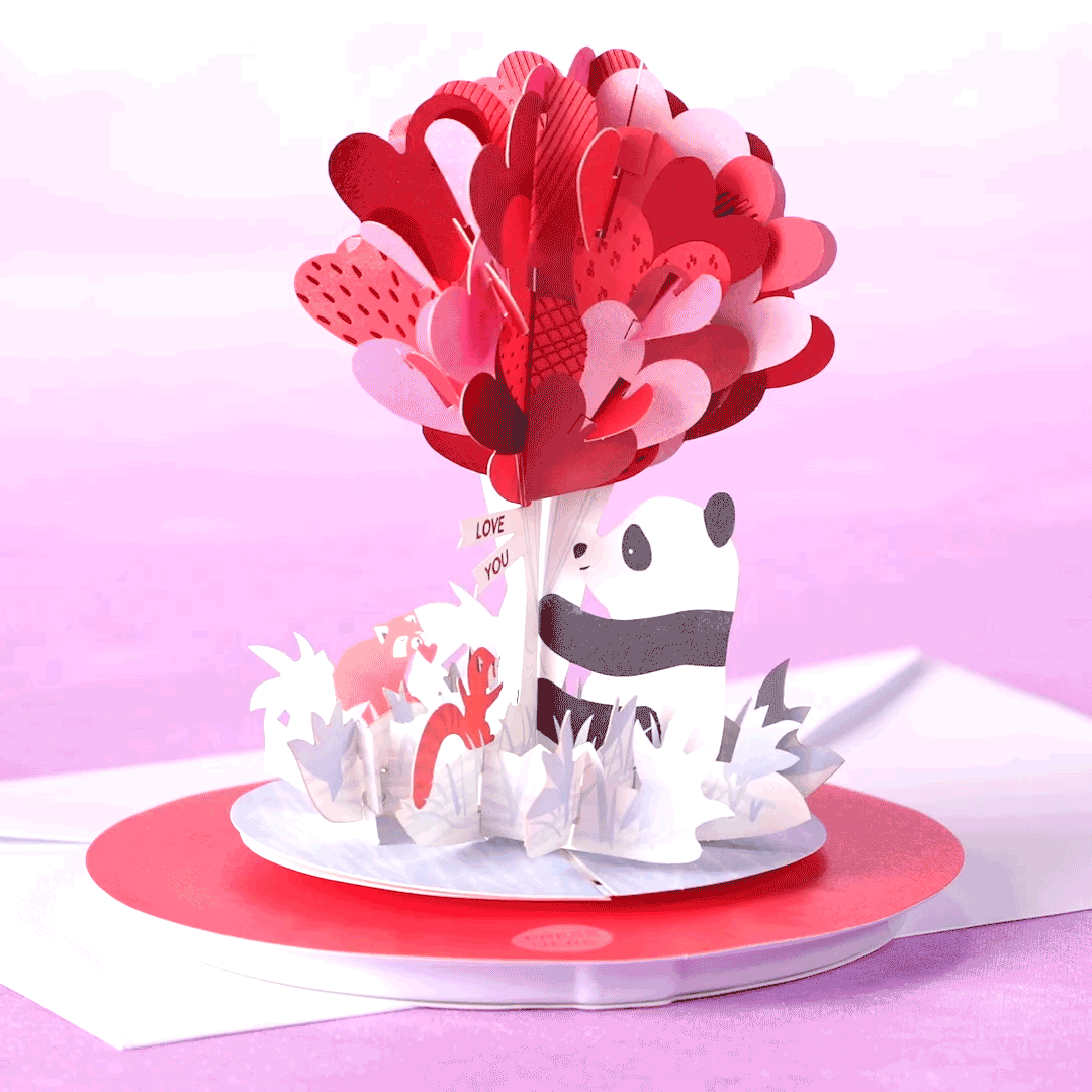 Panda Balloons Musical 3D Love Valentines Day Card  image number 2
