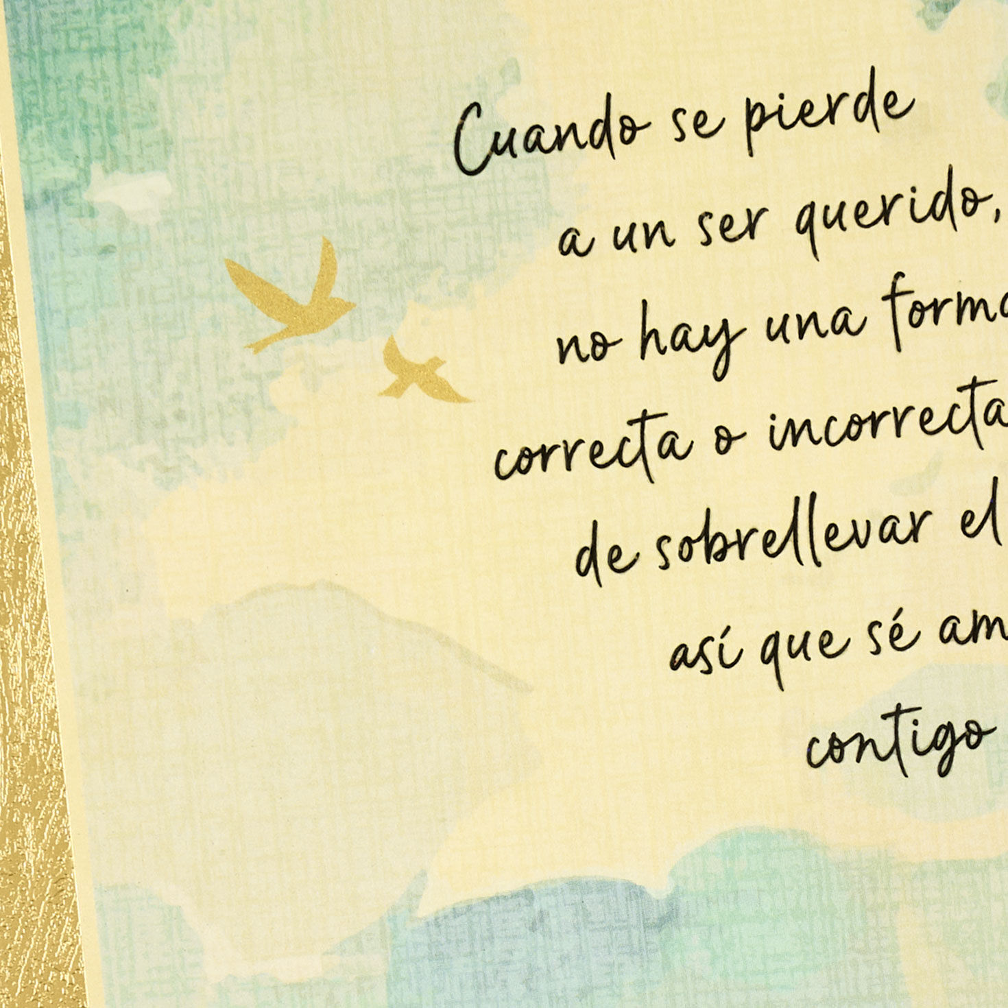 Watercolor Ocean Scene Sympathy Card in Spanish Card Front Detail image number 4