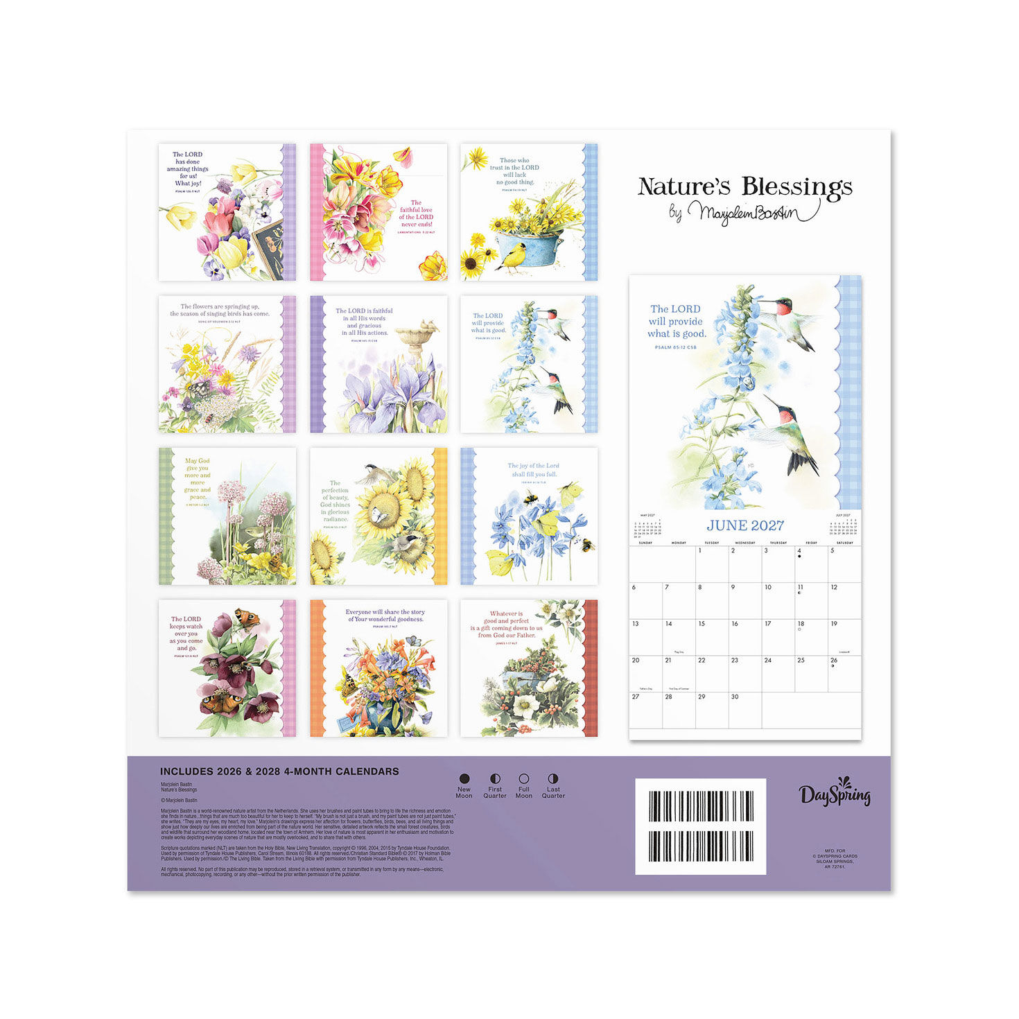 Marjolein Bastin Nature 2027 12-Month Wall Calendar Back image number 2