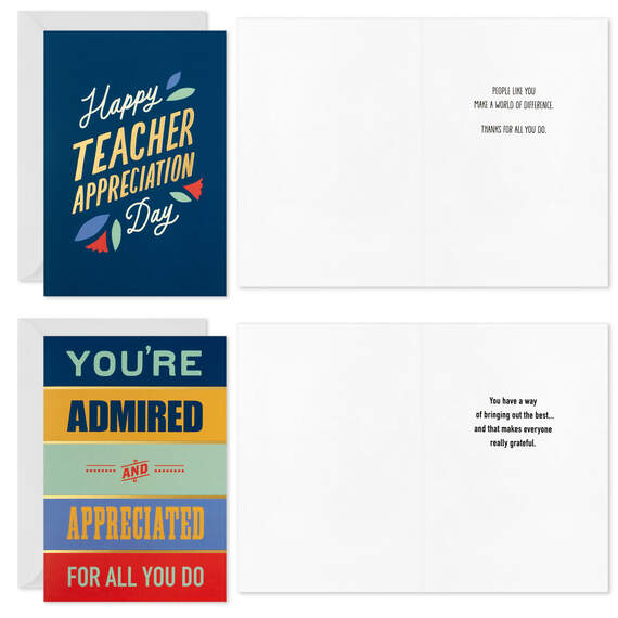 Bold and Colorful Boxed Teacher Appreciation Cards Assortment, Pack of 16, , large image number 3