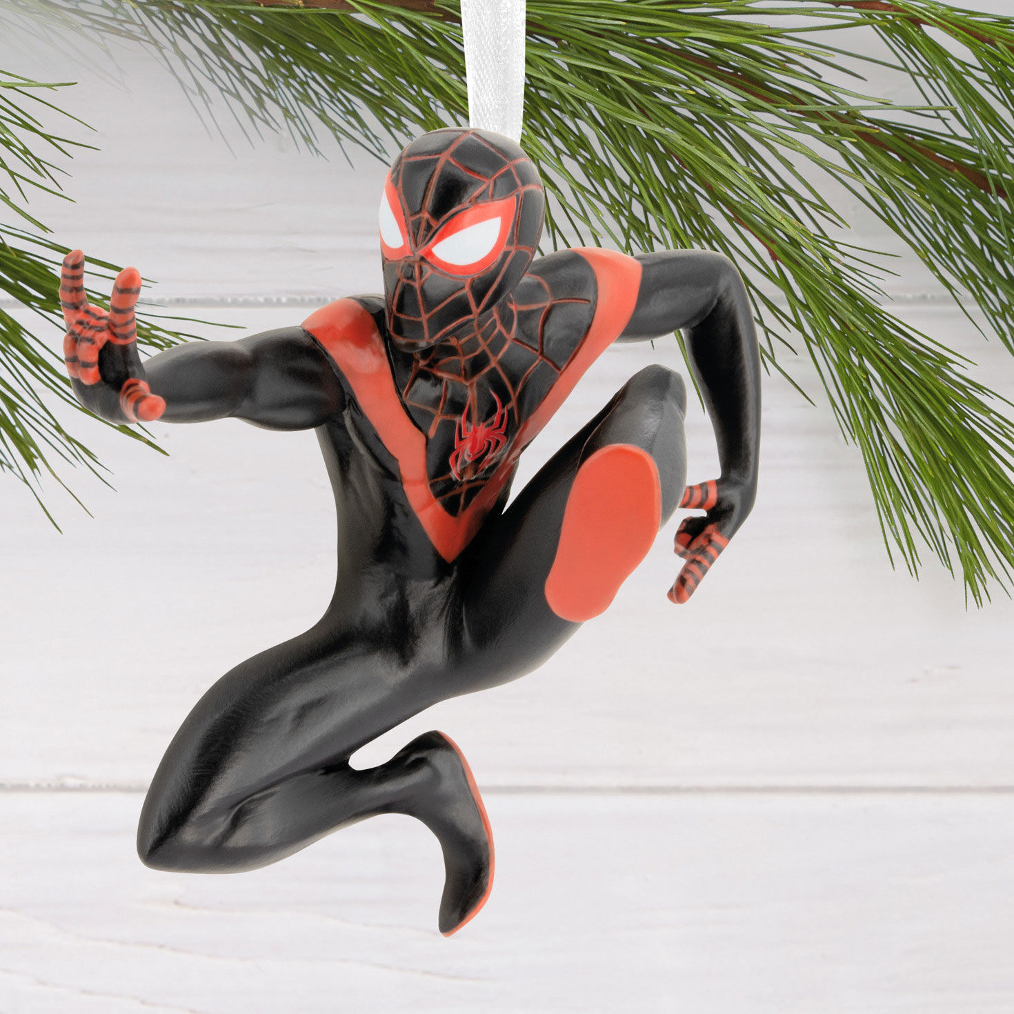 Marvel Miles Morales Christmas Ornament hanging on tree image number 2