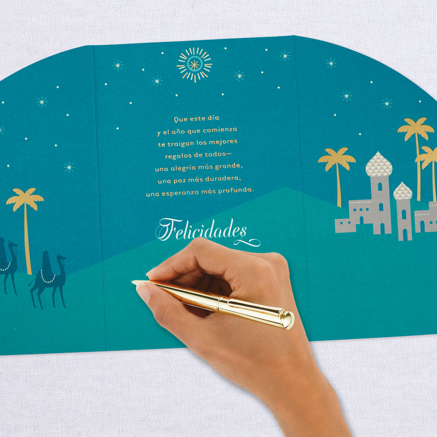 Joy, Hope, Peace Spanish-Language Three Kings Day Card With Magi Decorations, , large image number 7