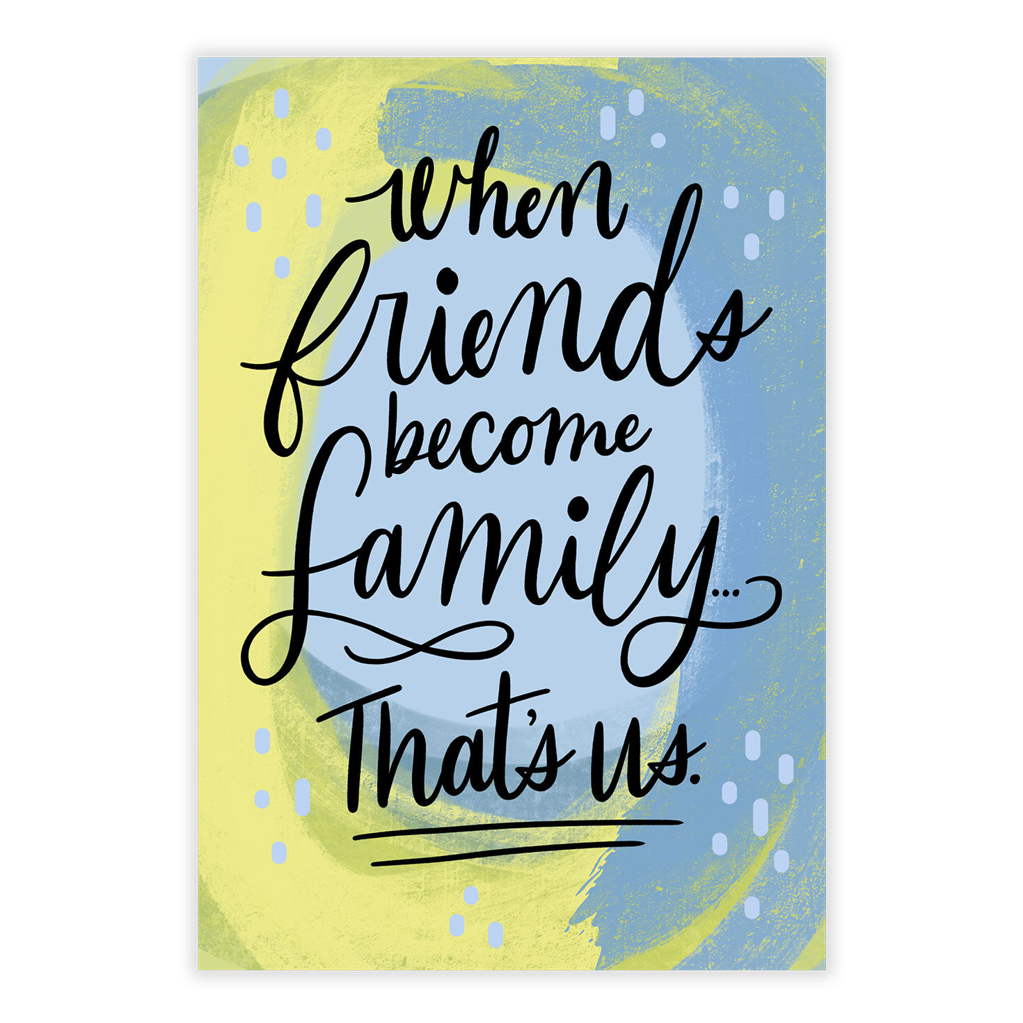 Abstract Blue Yellow Personalized Friendship Card front image number 2
