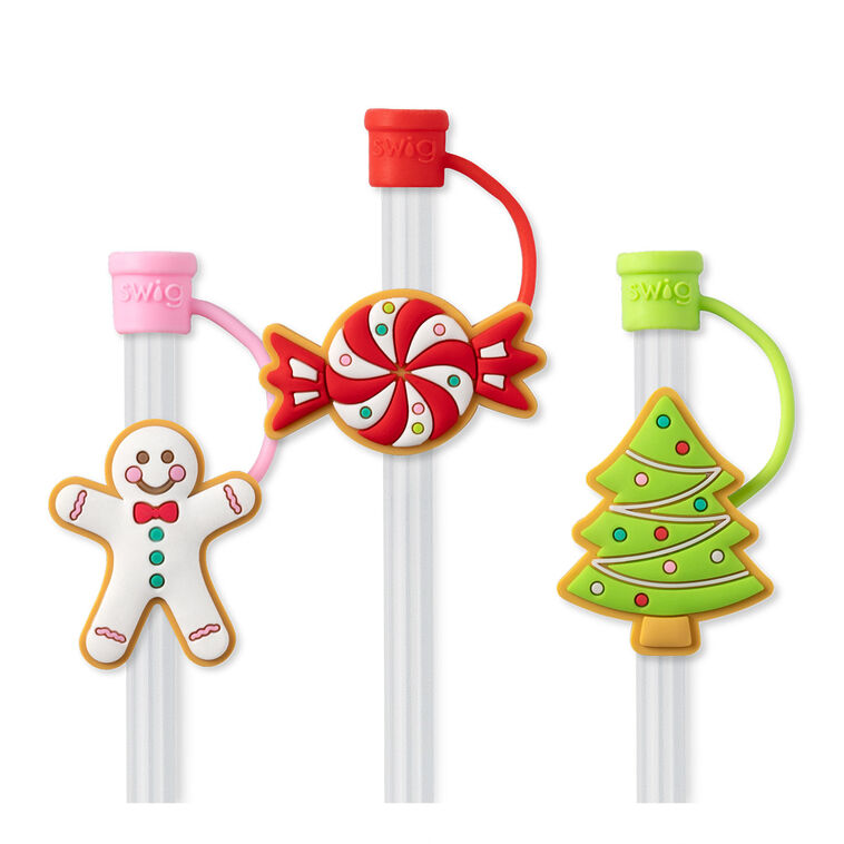 Swig Cookie Jar Straws With Toppers, Set of 3
