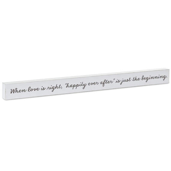 Happily Ever After Wood Quote Sign, 23.5x2, , large image number 1