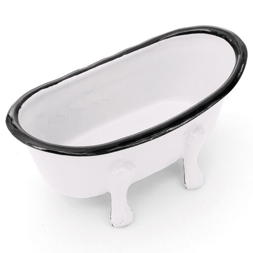 Finchberry White Metal Farmhouse Bathtub Soap Dish, 