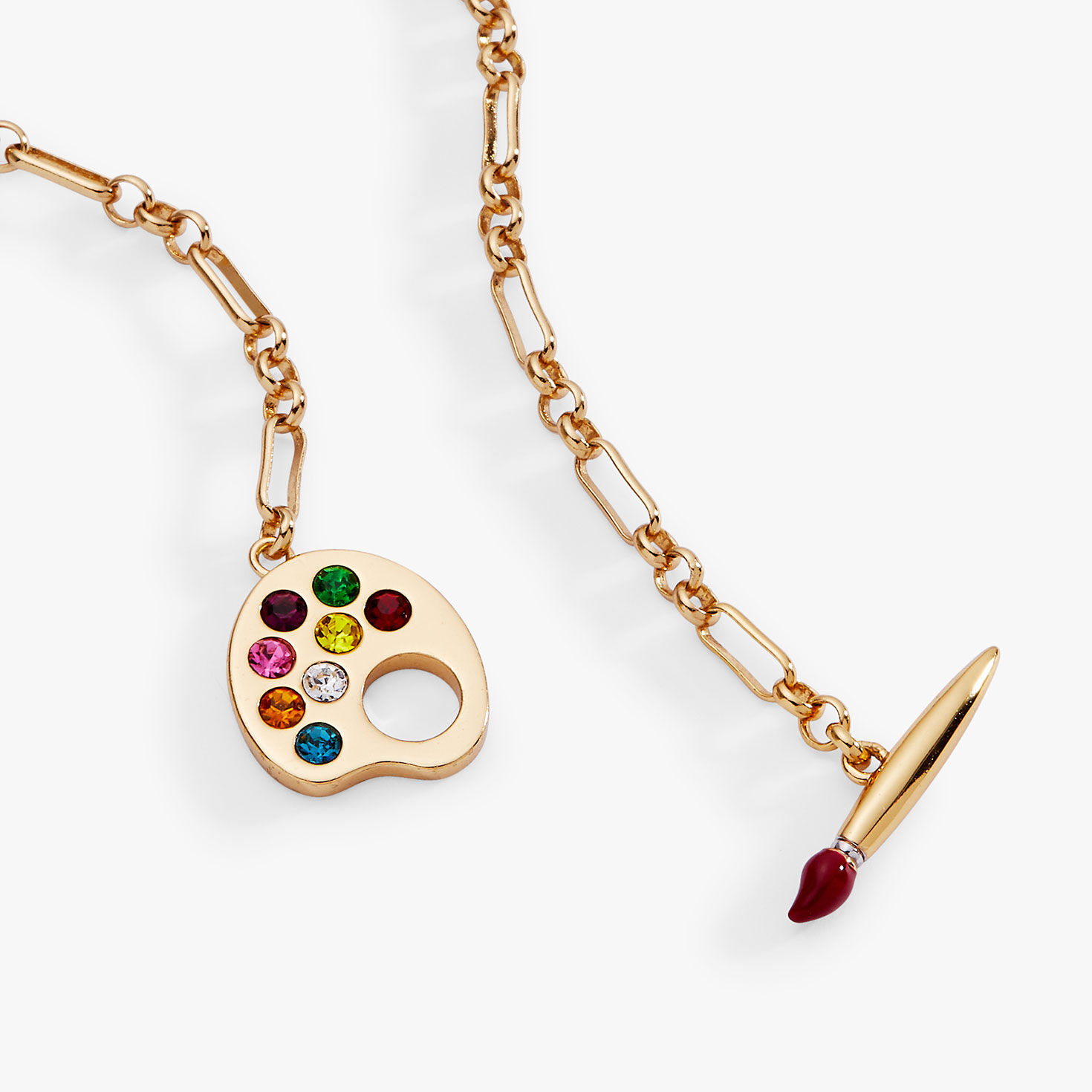 Alex And Ani Artist Palette & Paint Brush Toggle Necklace closeup view image number 2