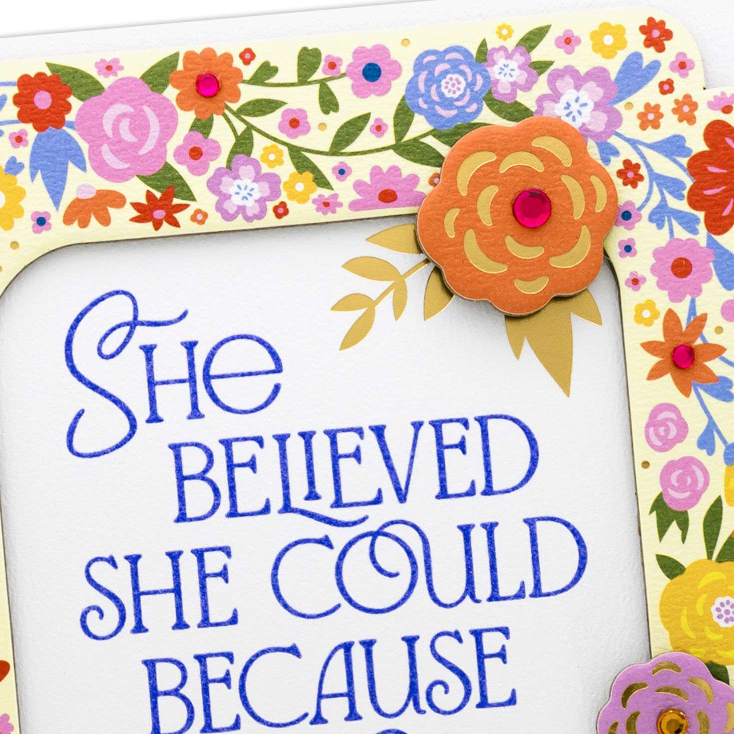 Floral Framed Quote Mom Mother's Day Card From Daughter Card Front Detail image number 5