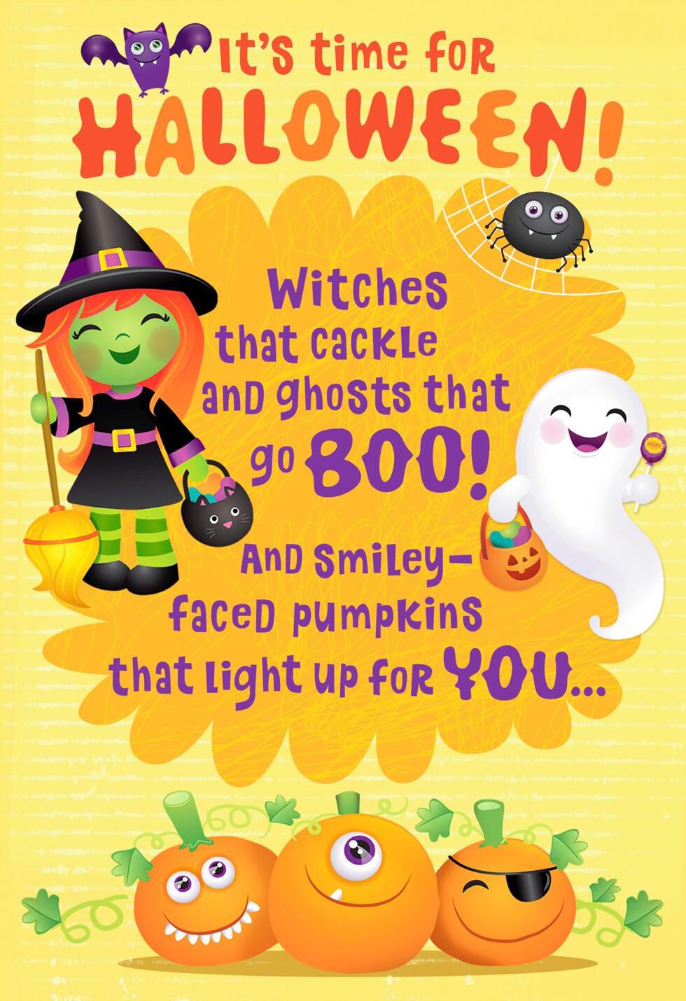 Frightfully Sweet Witches and Ghosts Halloween Card