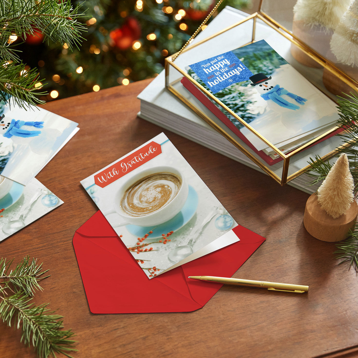 Cozy Winter Christmas Thank-You Cards Assortment in use image number 6