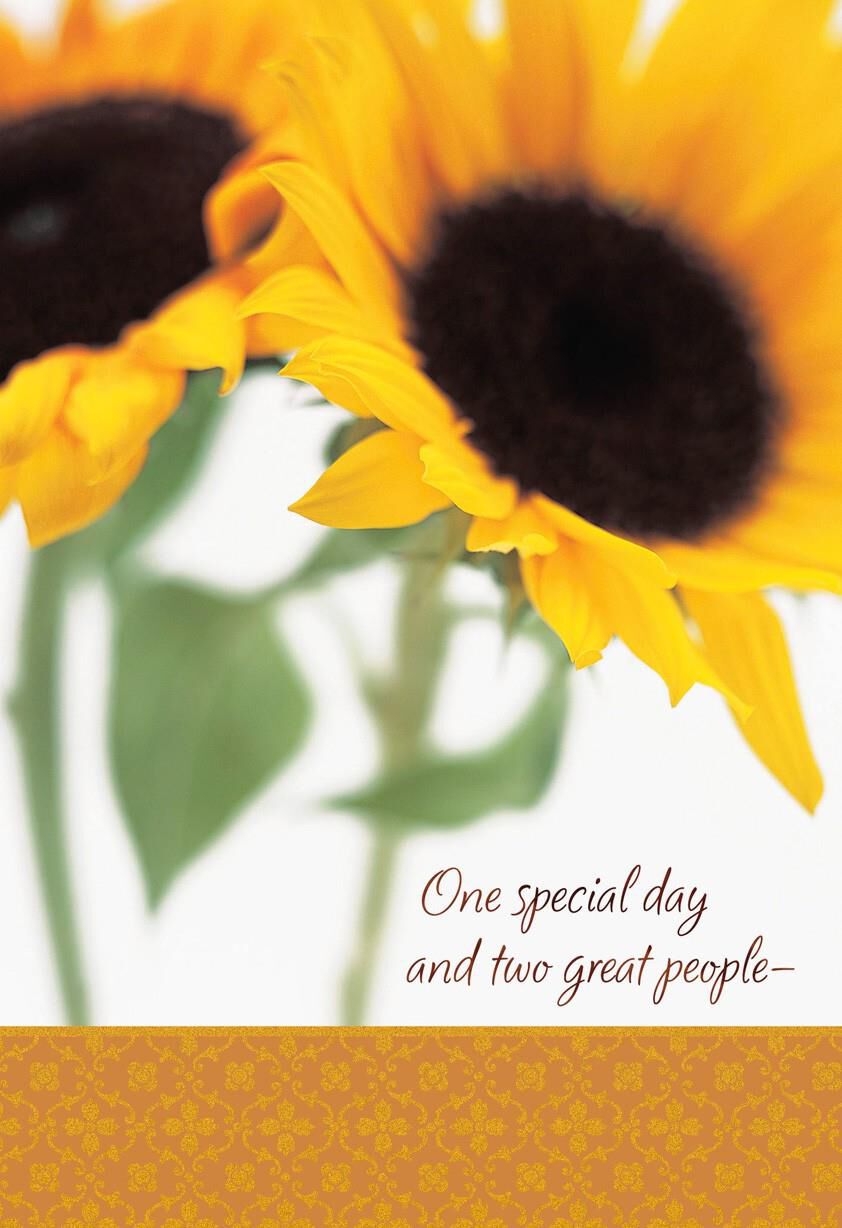 Two Sunflowers Happy Birthday Card for My Twin