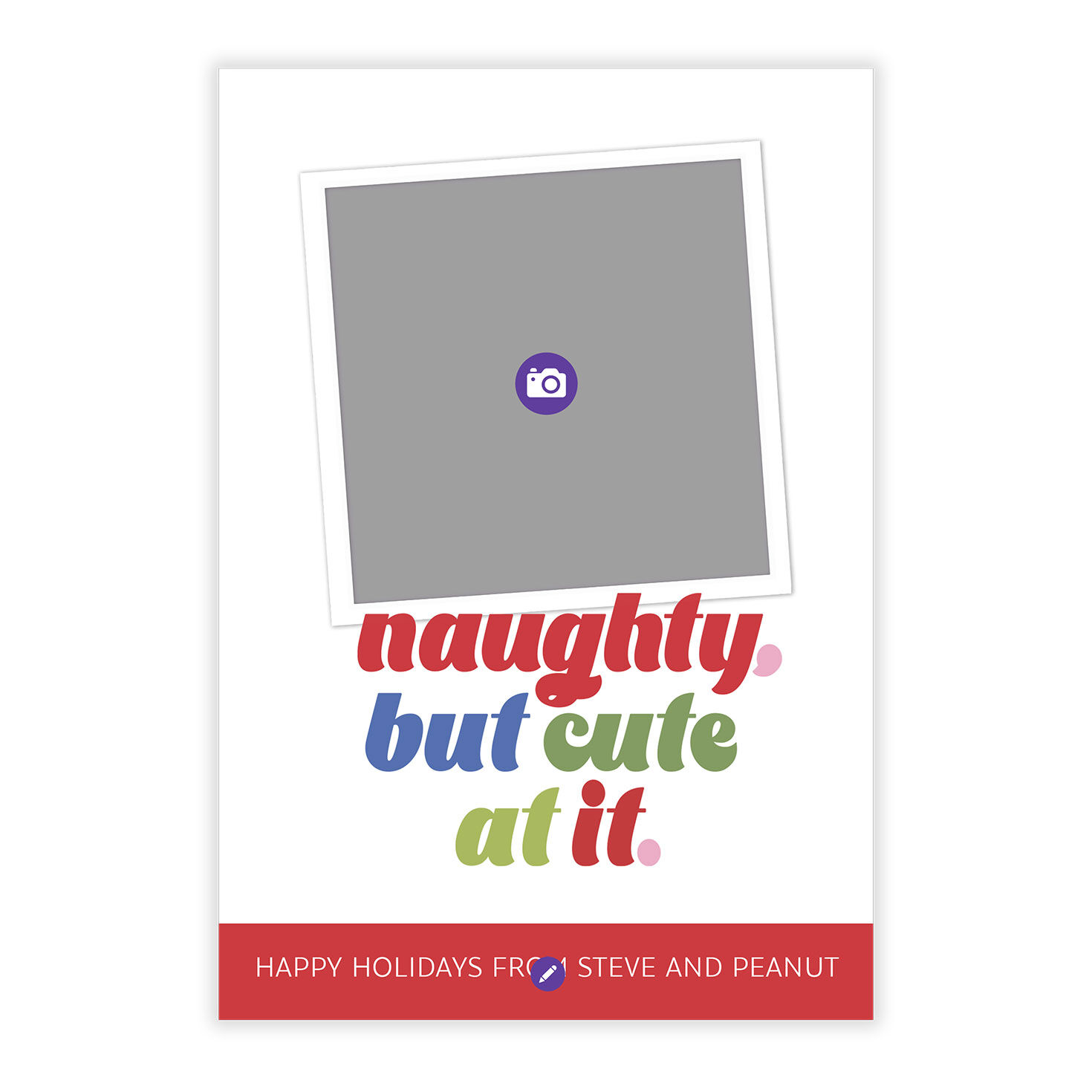 Naughty, but Cute Flat Holiday Photo Card - Photo Cards