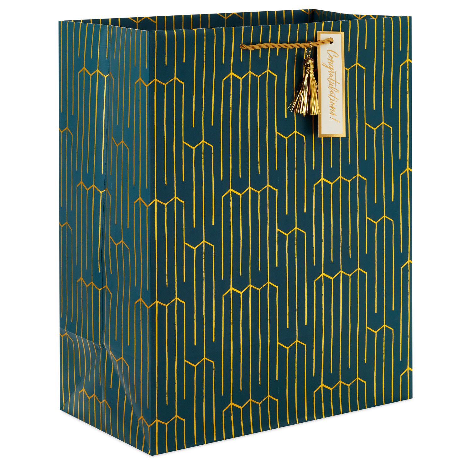 13" Gold Geometric on Teal Large Gift Bag for only USD 5.49 | Hallmark