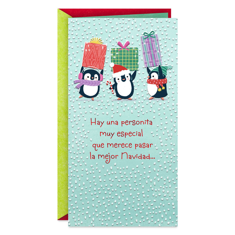 You Deserve the Best Spanish-Language Money Holder Christmas Card for Kid
