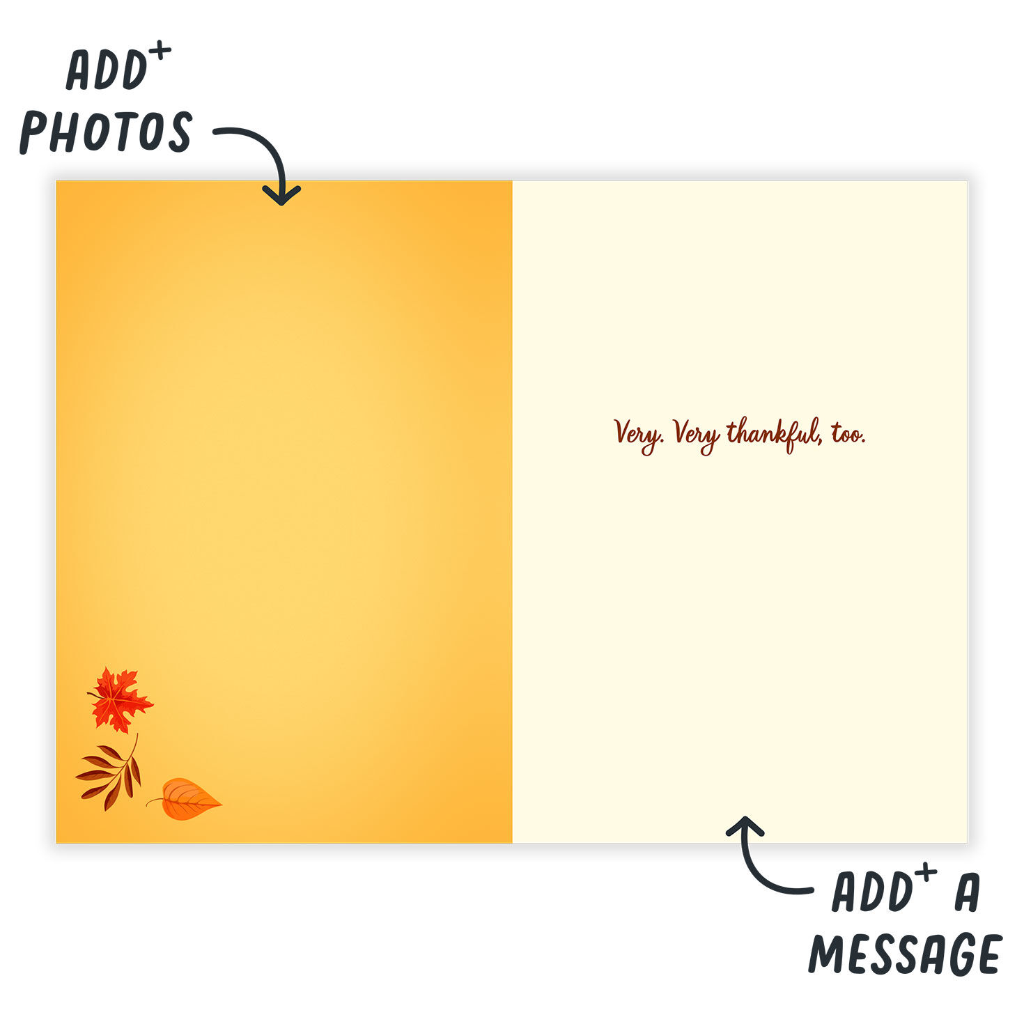 Turkey Platter Personalized Thanksgiving Card Open Card indicating personalization image number 3