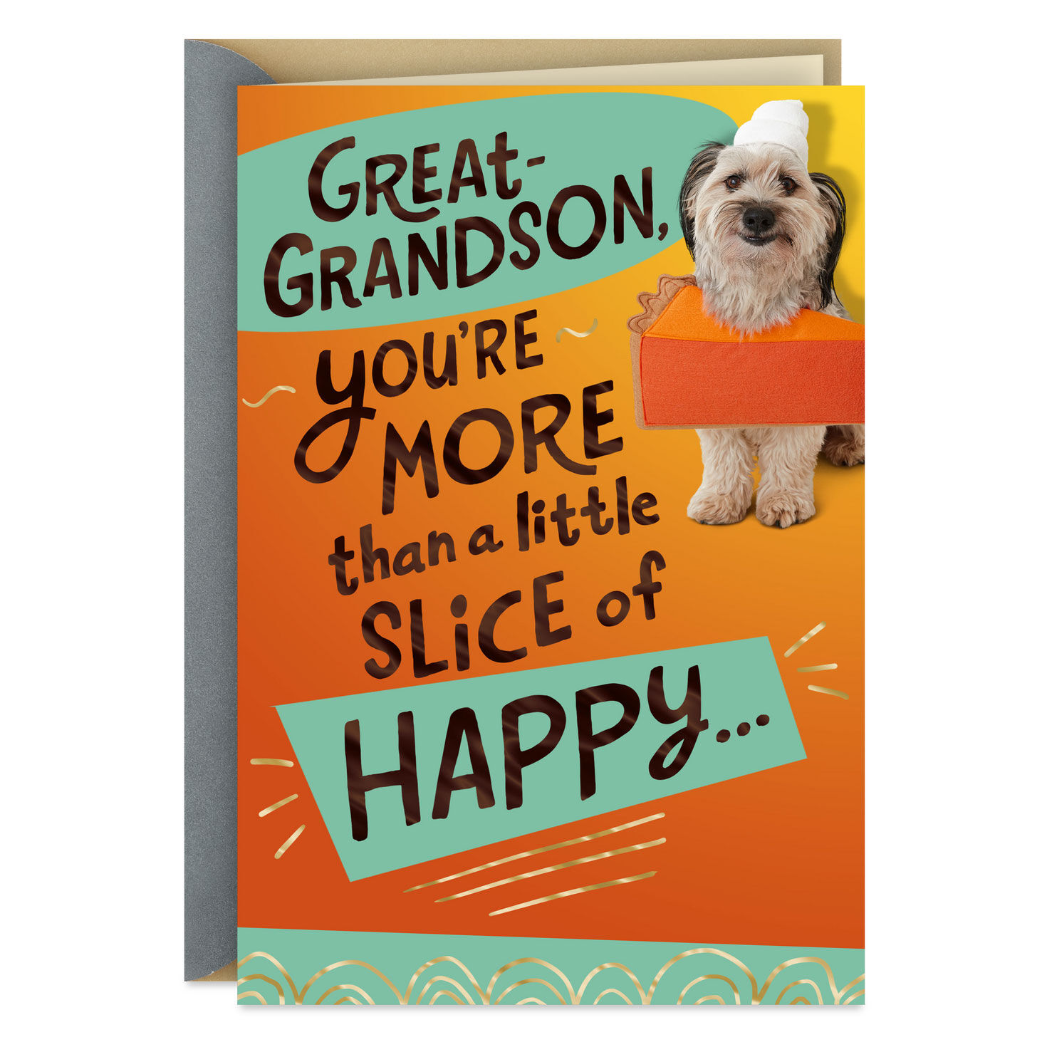 A Little Slice of Happy Thanksgiving Card for Great-Grandson