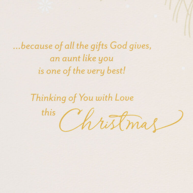 Vintage Ornaments Religious Aunt Christmas Card Sentiment image number 2
