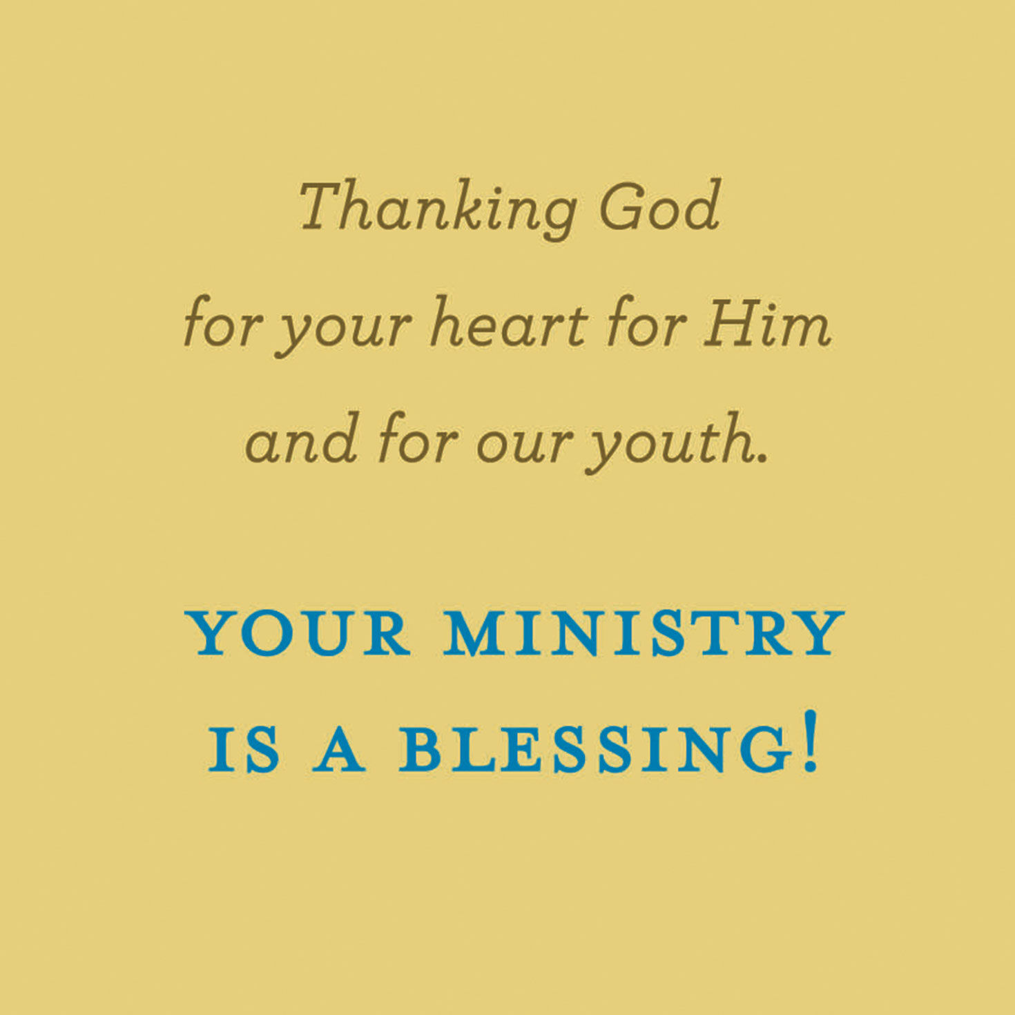 Thanking God for Your Heart Religious Clergy Appreciation Card for Youth Minister, , large image number 2