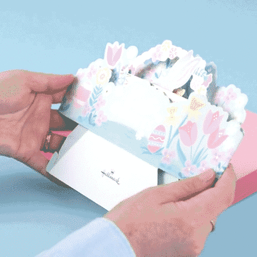Easter Bunny in Basket 3D Pop-Up Easter Card, 