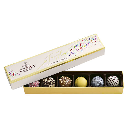 Godiva Assorted Birthday Cake Truffle Flight, 6 Pieces, 