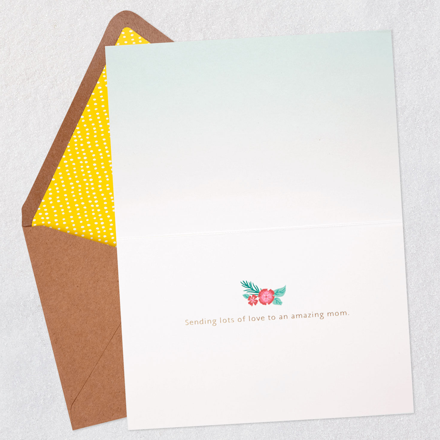 Three Envelopes With Flowers Mother's Day Card Open card with envelope image number 3