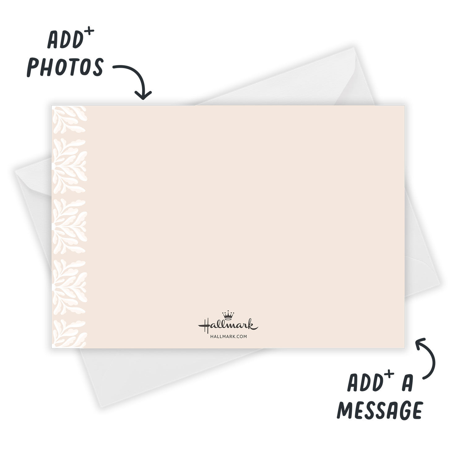 Stamped Border Personalized Christmas Photo Card Open Card with Envelope indicating personalization image number 3